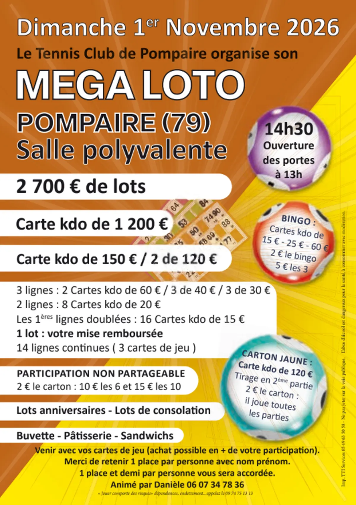 Loto du Tennis club de Pompaire
