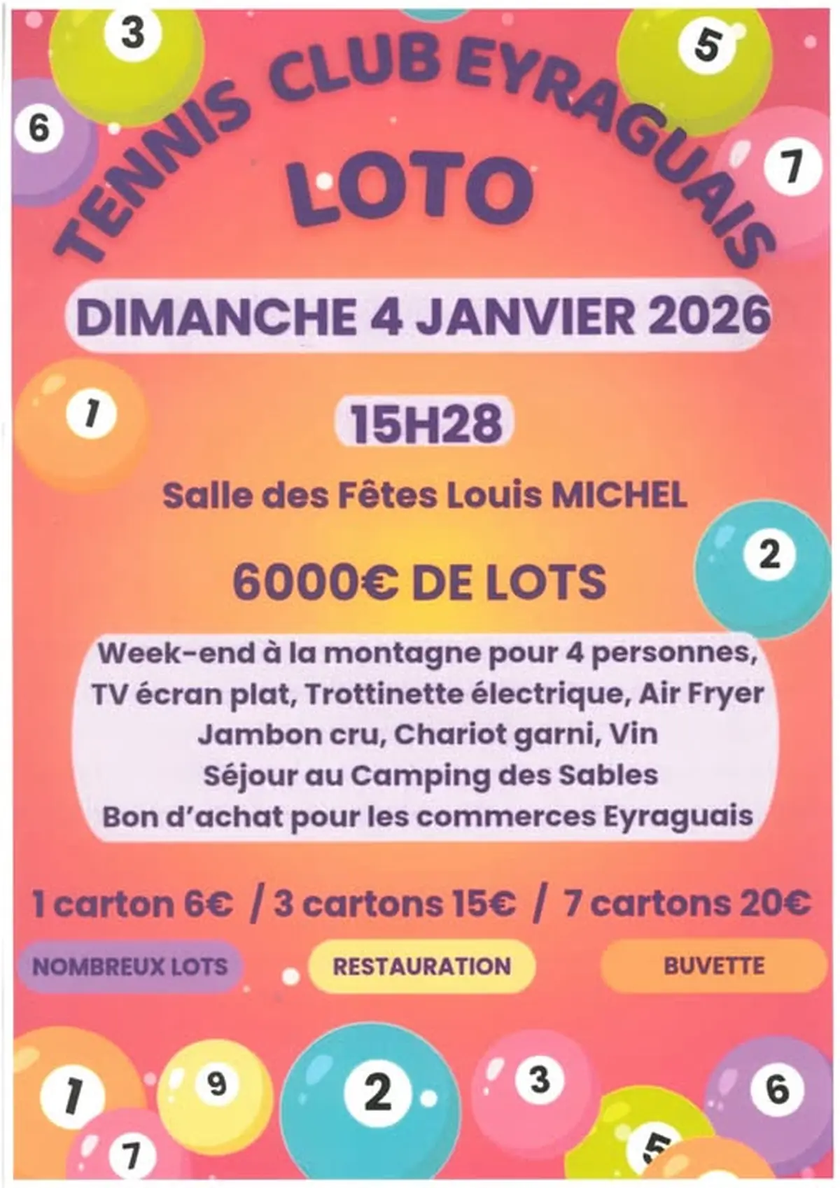 Loto du tennis club eyraguais