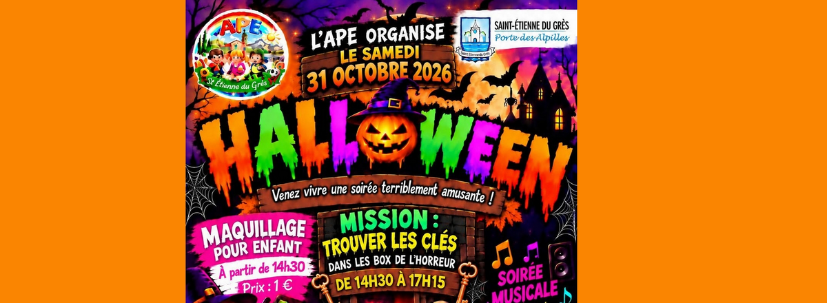 Loto Halloween APE St. Etienned du Grès