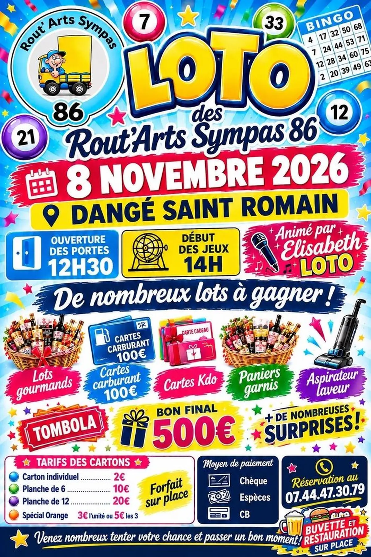 Loto Le 08/11 - Rout'Arts Sympas 86