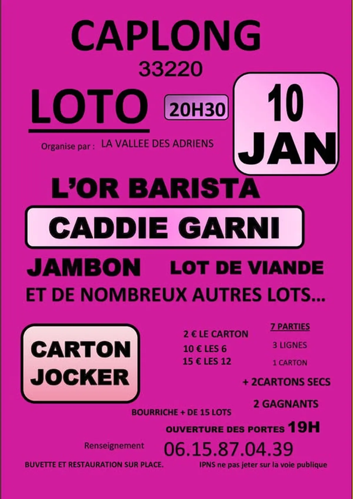 Loto par La Vallée des Adriens