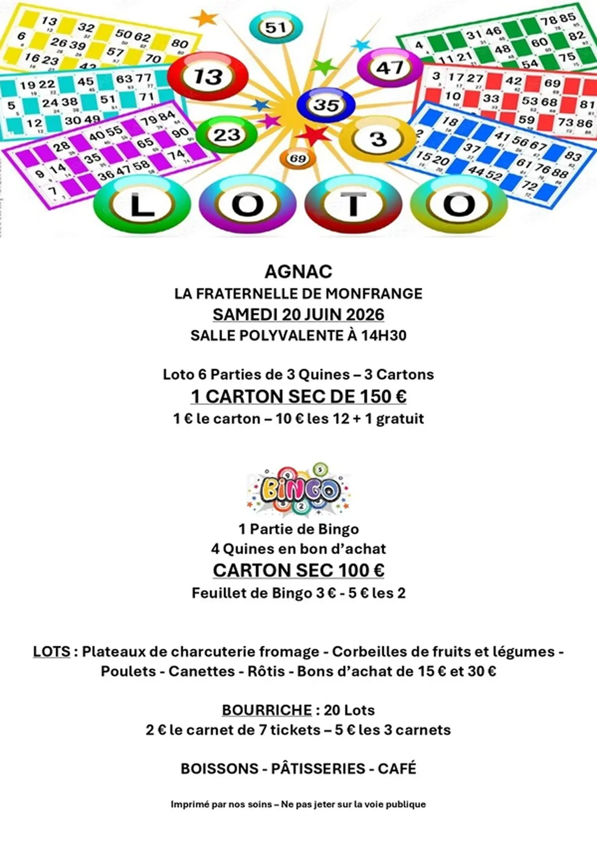Loto public du club La Fraternelle de Monfrange