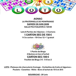 Loto public du club La Fraternelle de Monfrange