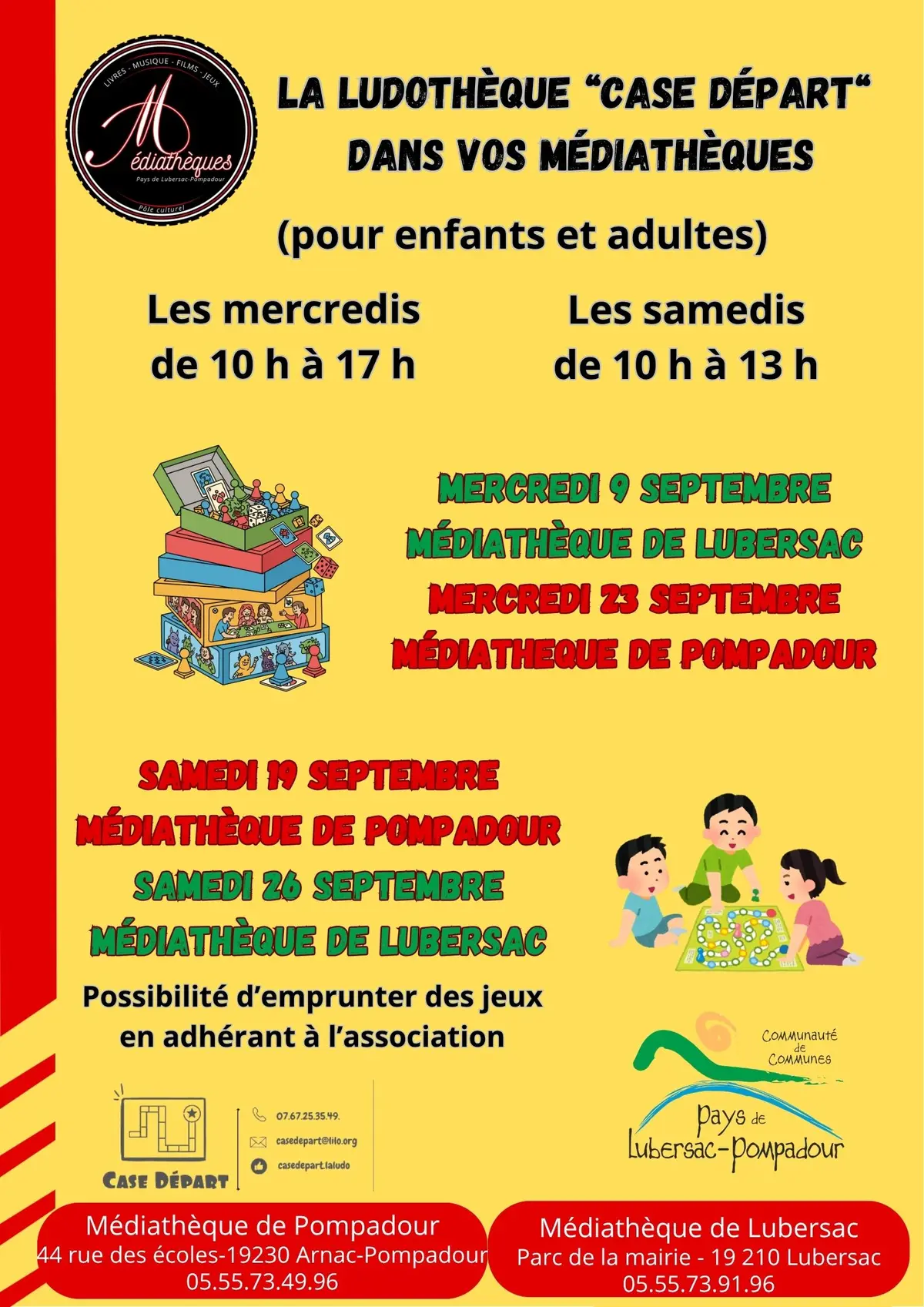 Ludothèque case départ à la médiathèque de Lubersac