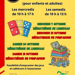 Ludothèque case départ à la médiathèque de Pompadour