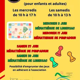 Ludothèque case départ à la médiathèque de Pompadour