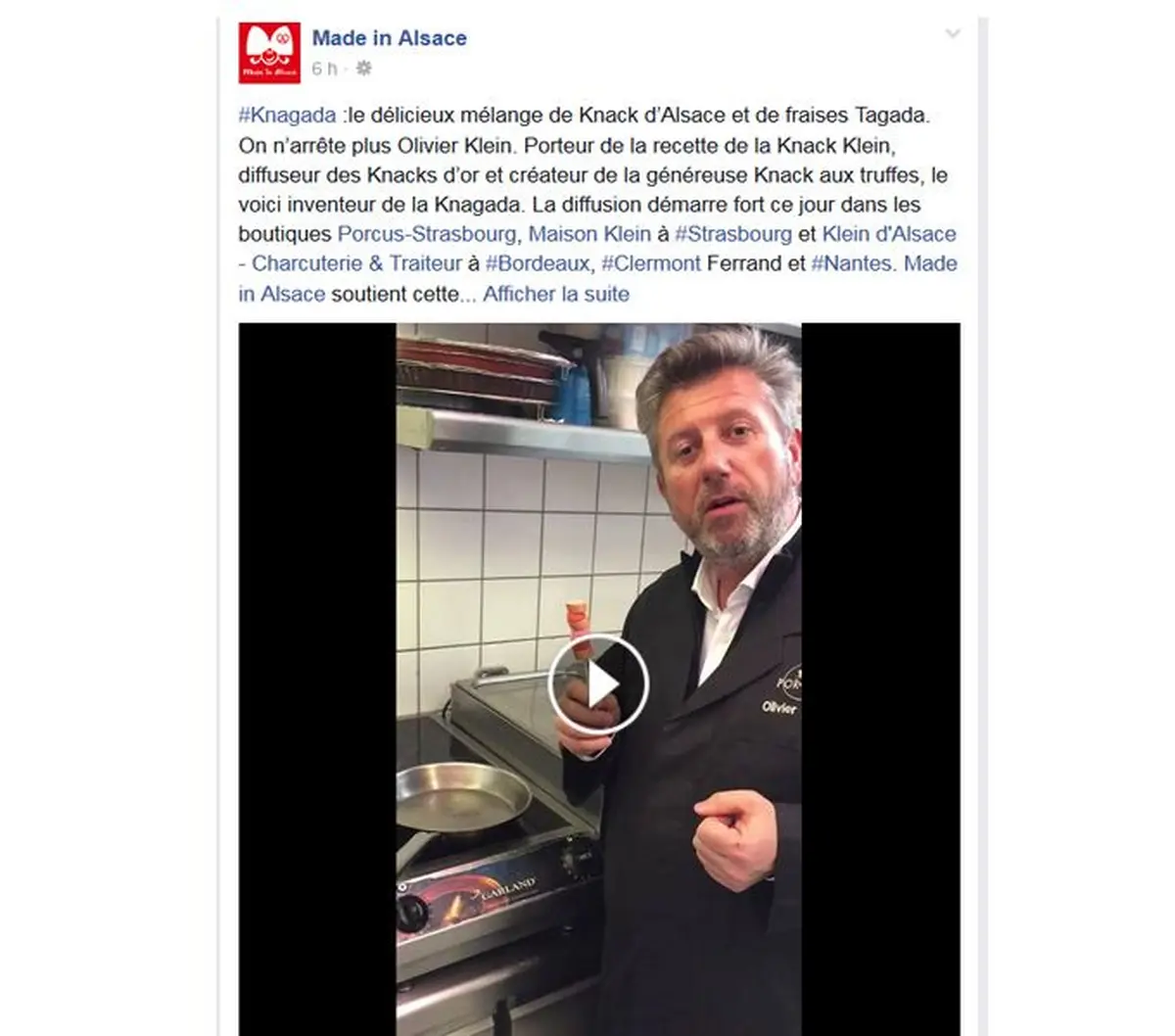 Made In Alsace rediffuse le poisson d'avril d'Olivier Klein et Porcus, sur l'invention de la Knagada (la knack aux fraises Tagada)