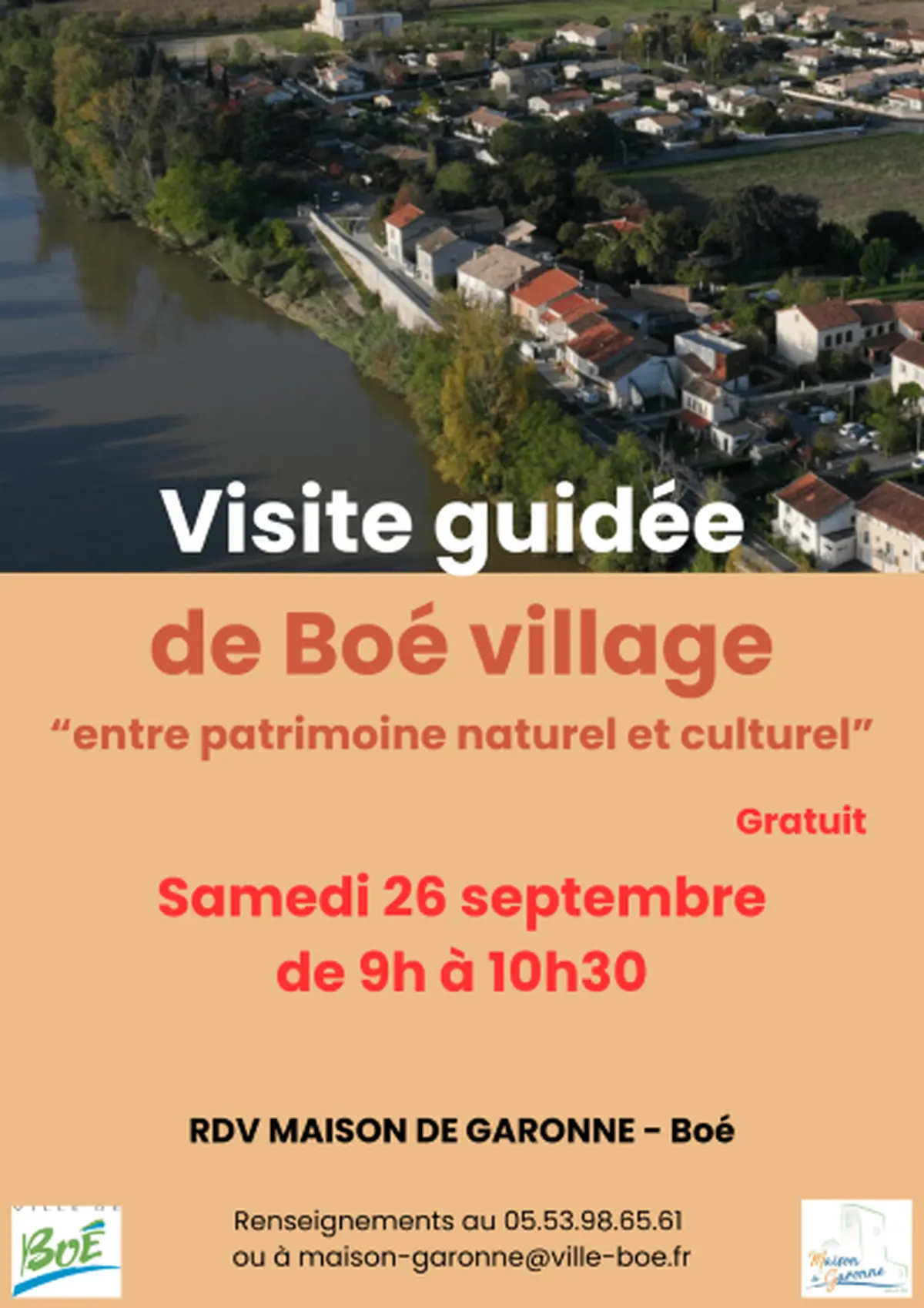 Maison de Garonne : Visite guidée de Boé village