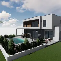 Une perspective 3D d'une future maison à toit plat &copy; Maisons Erbat