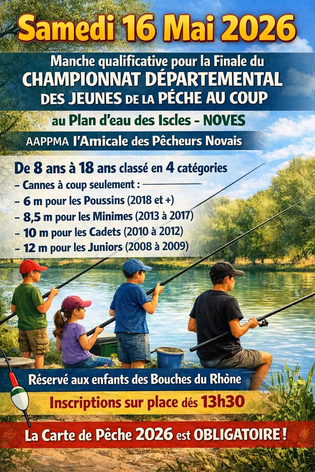 Manche qualificative pour la finale du championnat départemental des jeunes de la pêche au coup