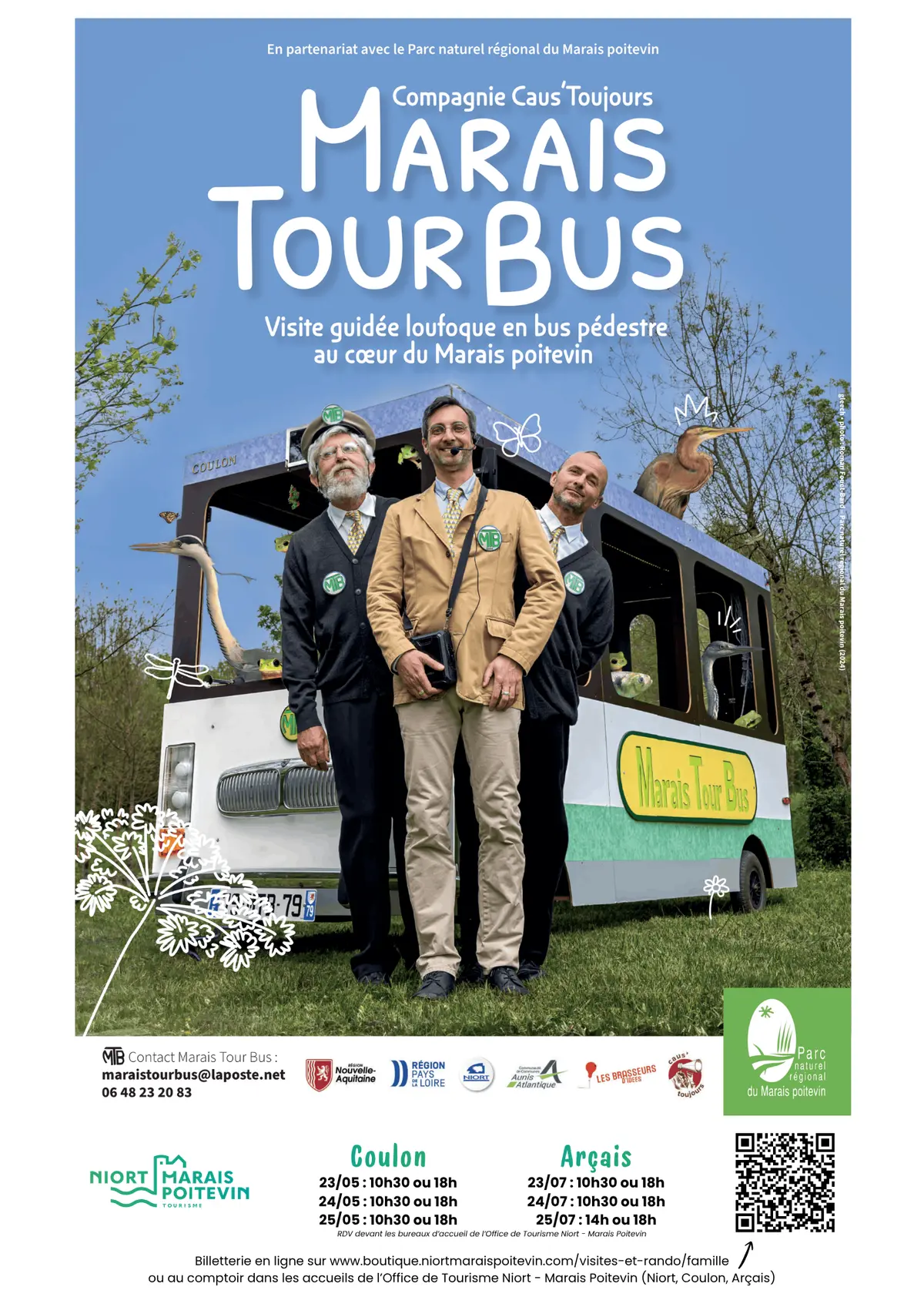 Marais Tour Bus visite décalée en bus pédestre à Arçais