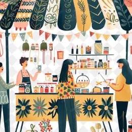 Marché artisanal et feu d'artifice
