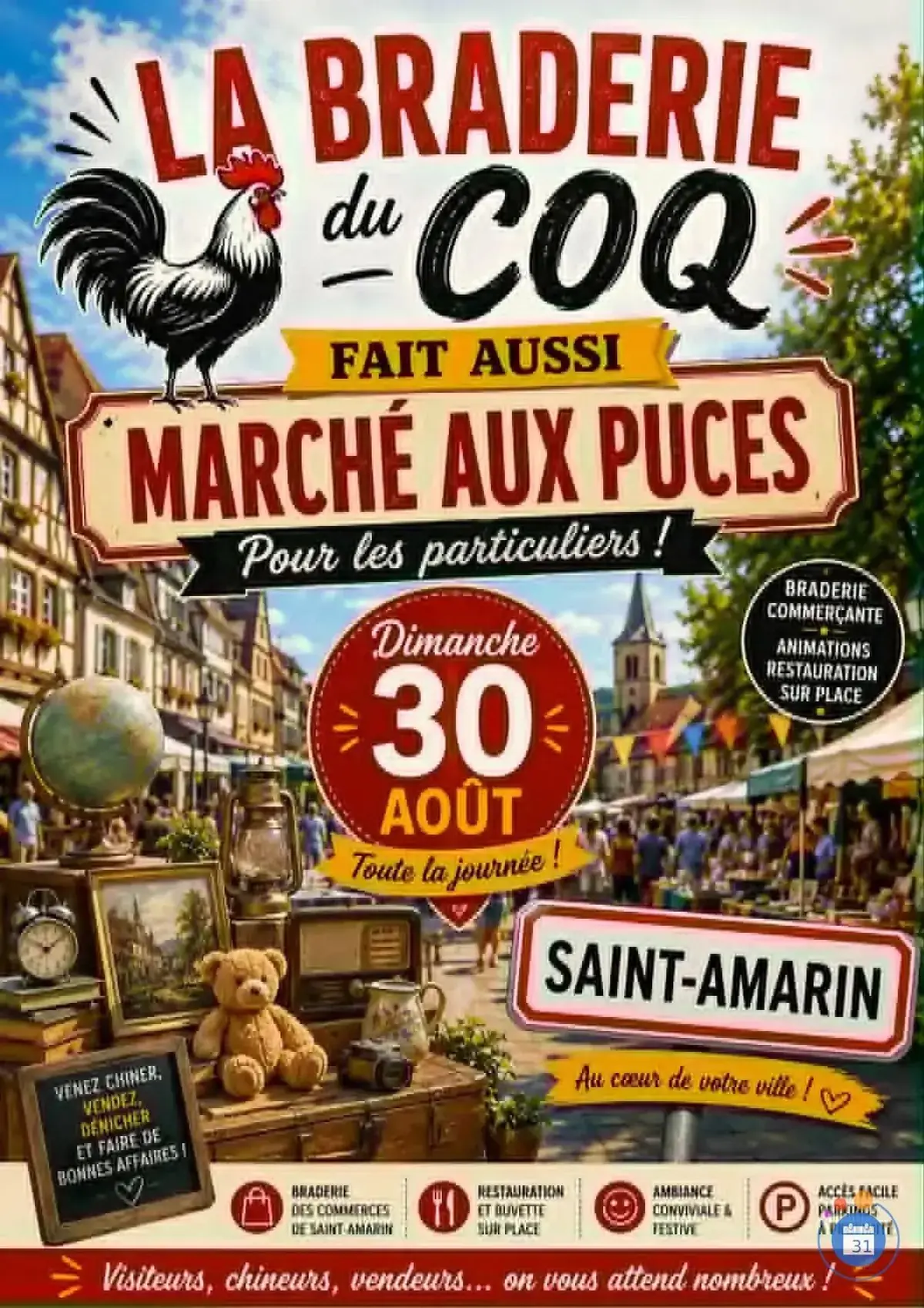 Marché aux puces de la Fête du Coq à Saint-Amarin