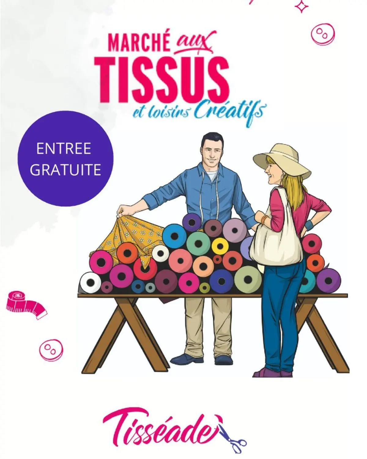 Marché aux tissus au Parc des Expositions de Colmar