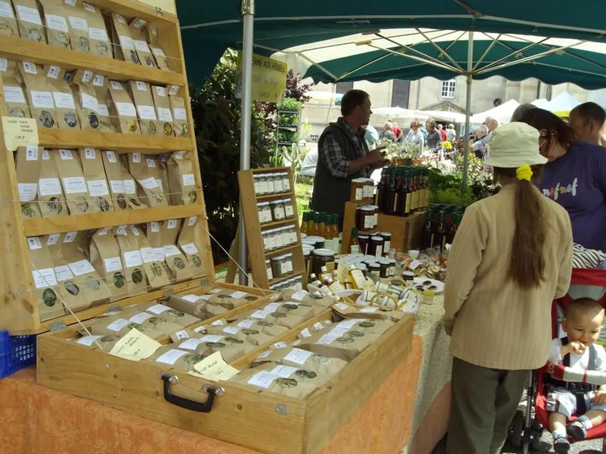 Marché bio et aux plantes
