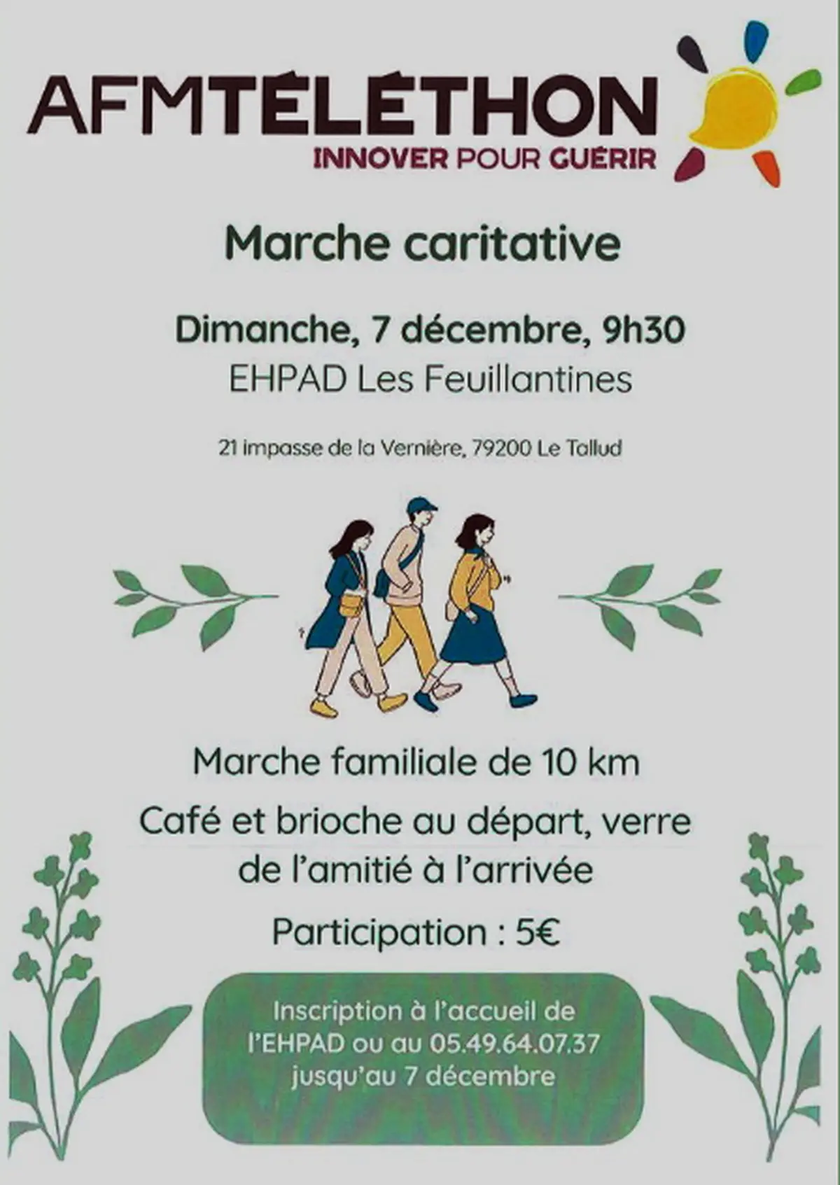 Marche caritative au Tallud pour le Téléthon