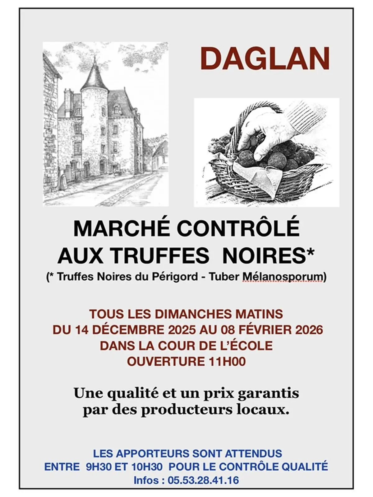 Marché contrôlé aux truffes noires de Daglan