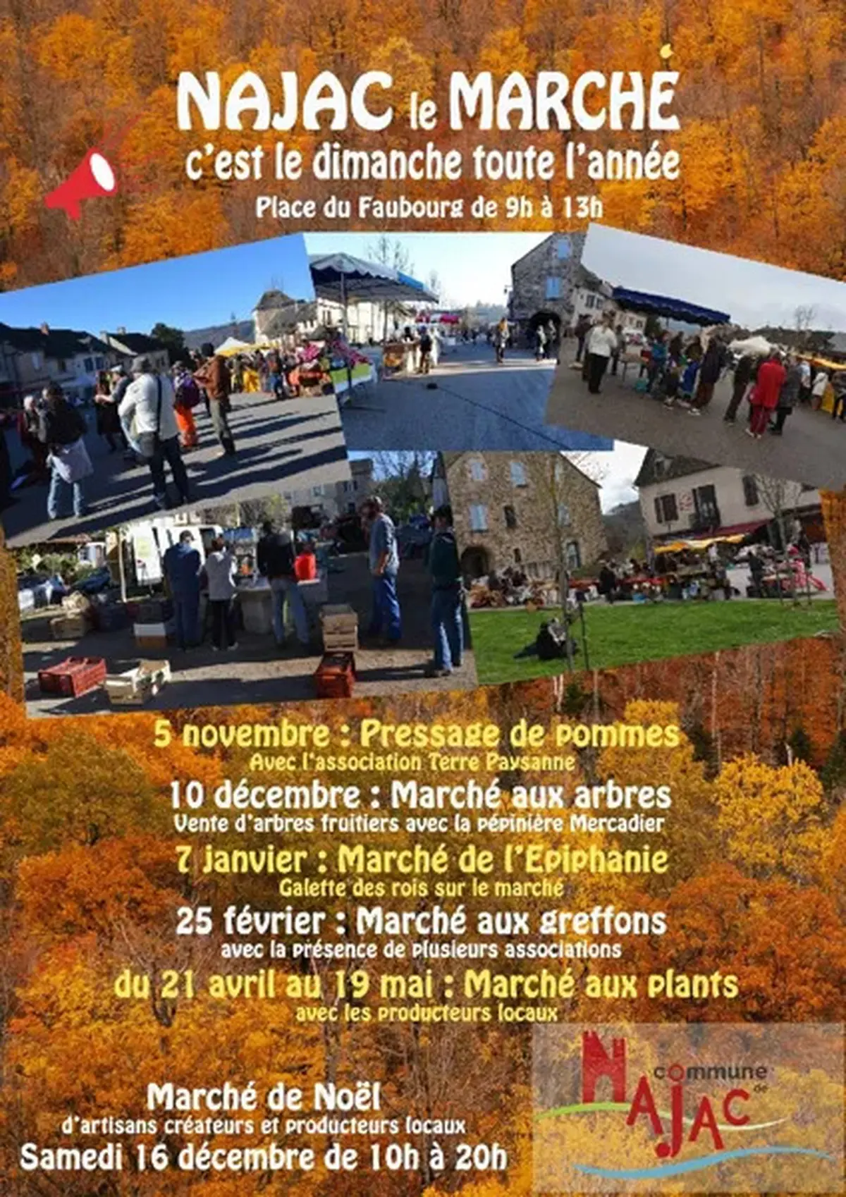 Marché de Najac le dimanche matin