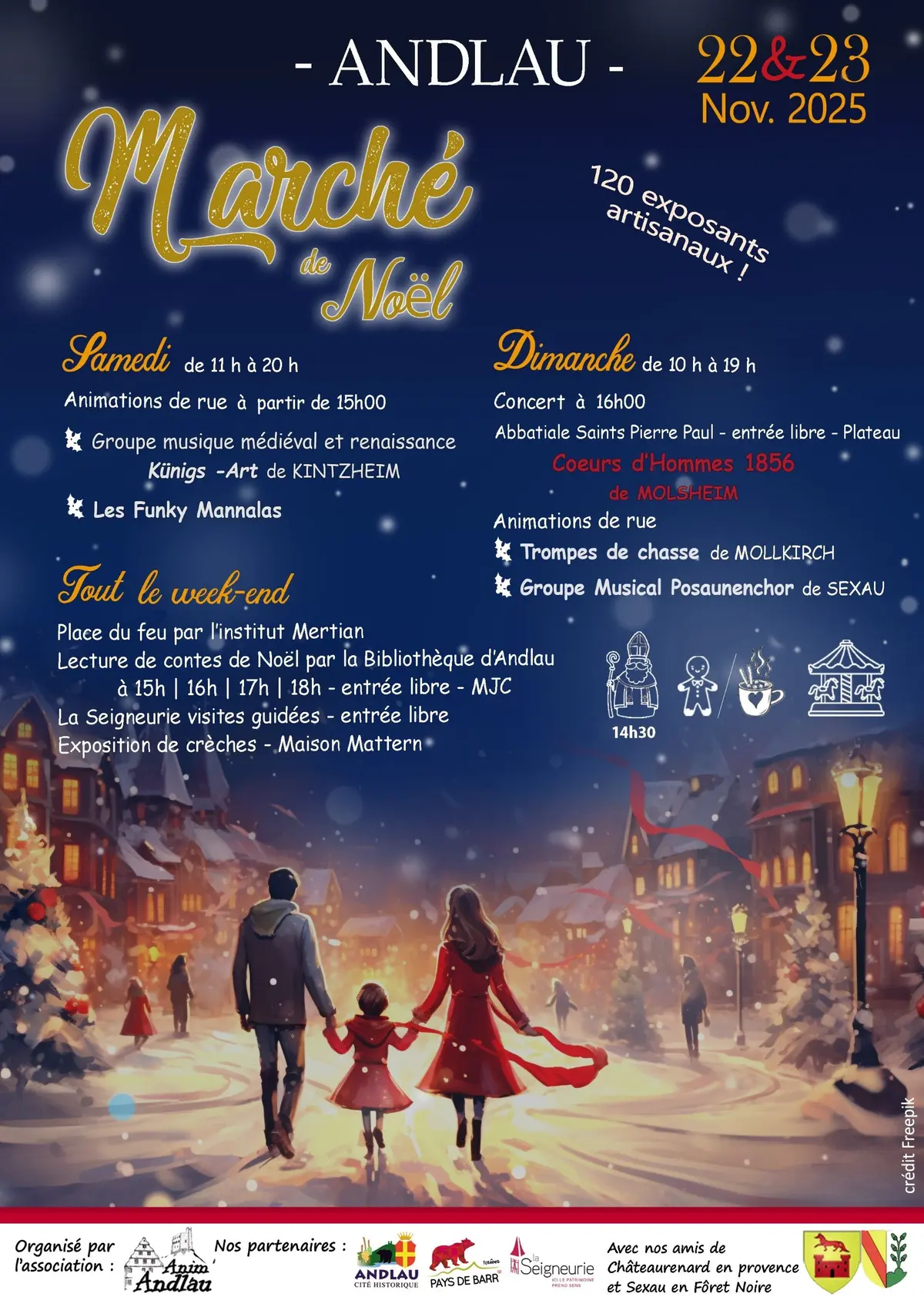 L'affiche du Marché de Noël à Andlau 2025