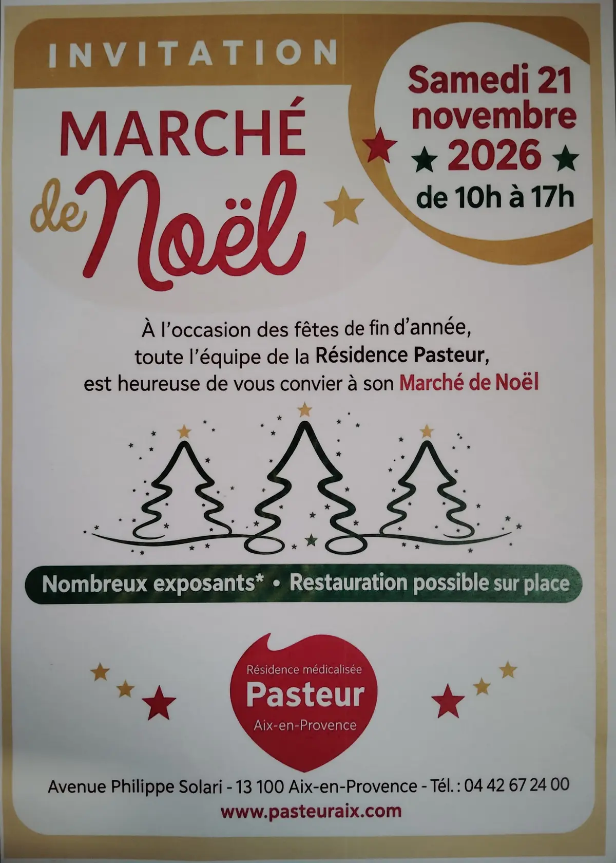 Marché de Noël à la résidence Pasteur