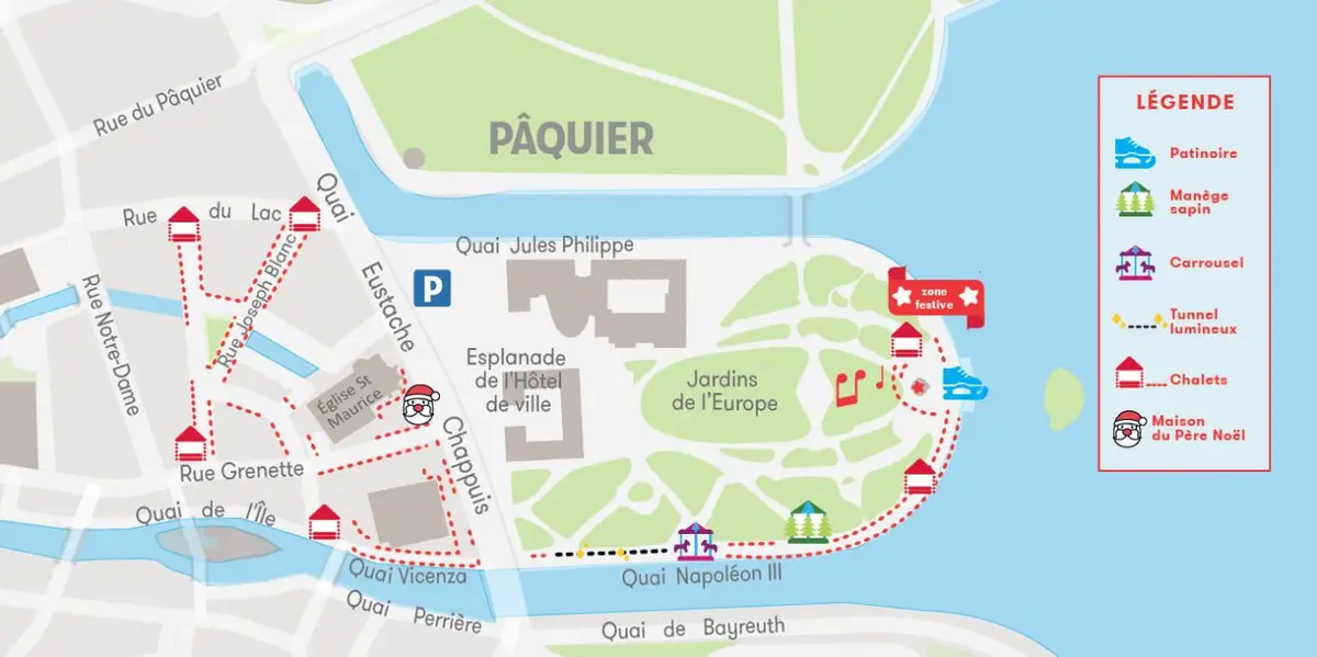 Plan du marché de Noël d'Annecy