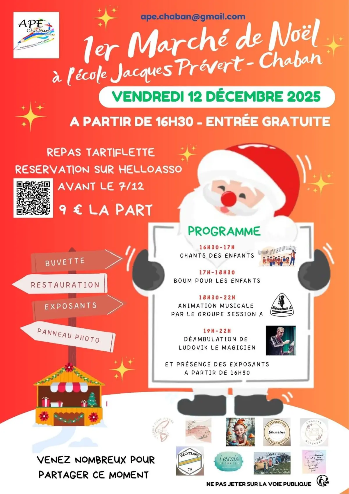 Marché de Noël de l’APE Chaban à Chauray