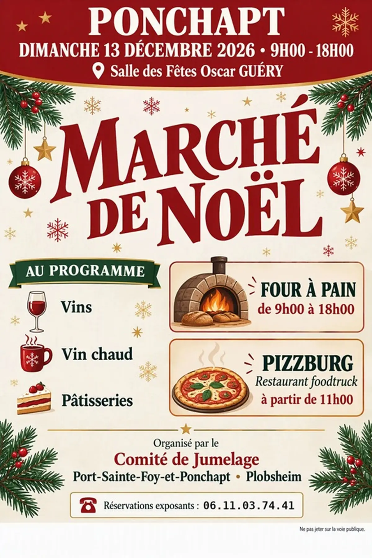 Marché de Noël par le Comité de jumelage Port-Sainte-Foy-et-Ponchapt / Plobsheim
