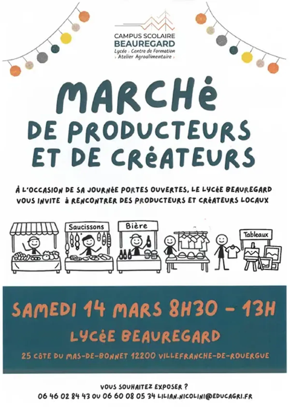 Marché de producteurs et de créateurs, au lycée Beauregard