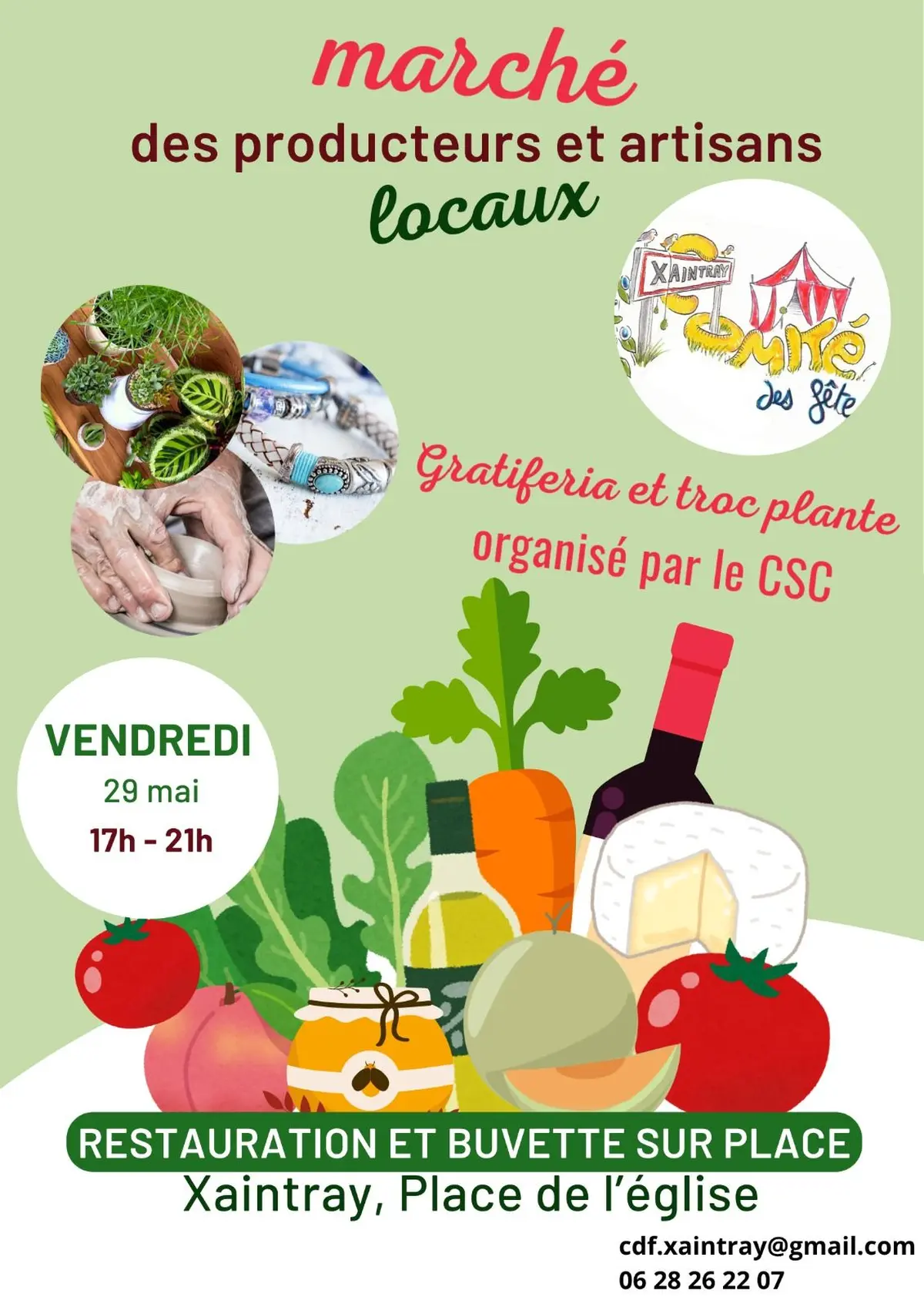Marché des producteurs et artisans locaux, gratiferia et troc plante.