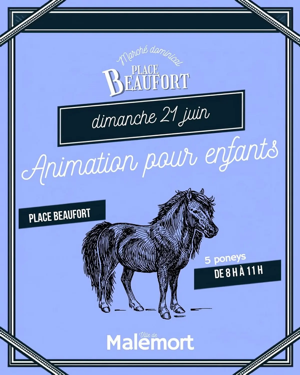 Marché dominical Le Corrézium : animation poneys