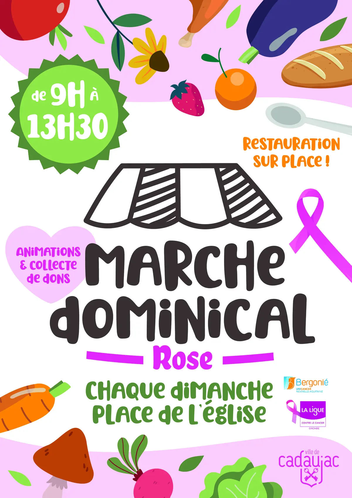 Marché dominical rose