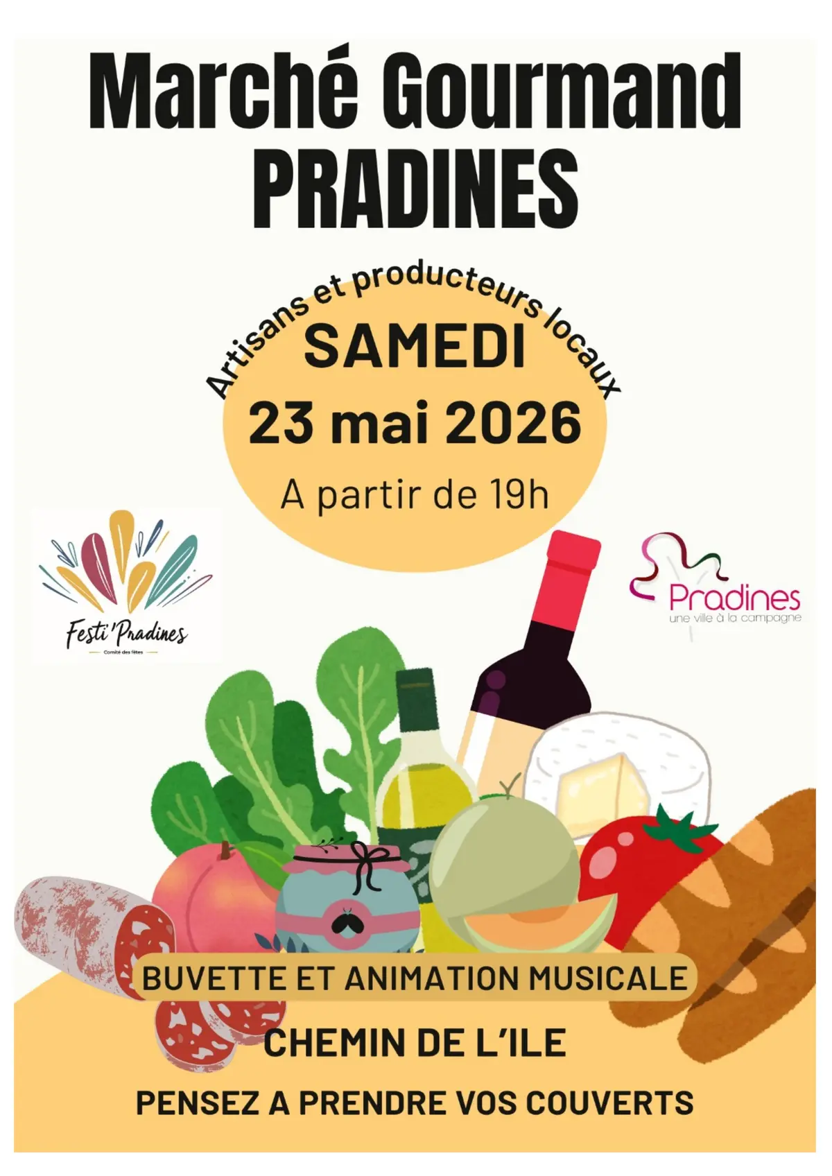 Marché gourmand à Pradines