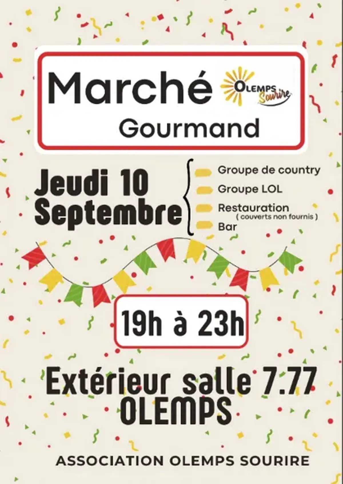 Marché Gourmand de l'association Olemps Sourire
