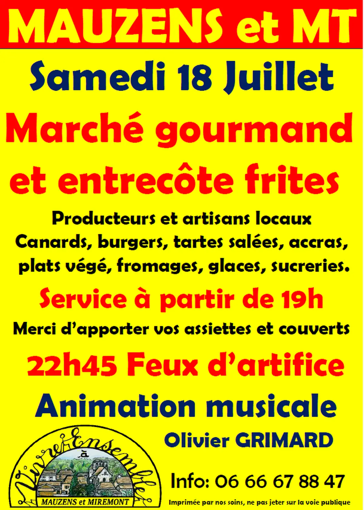 Marché gourmand et entrecôte frites