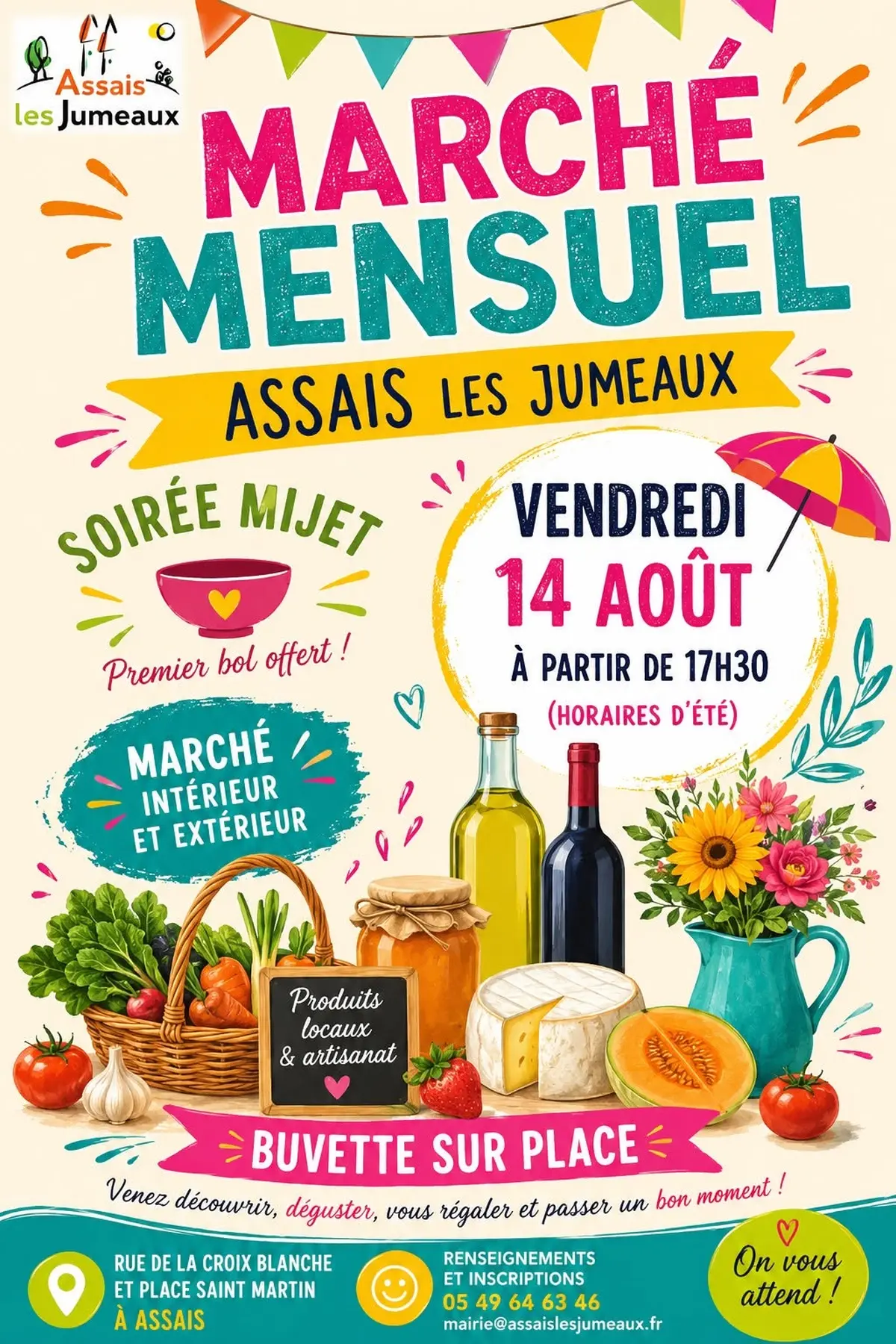 Marché mensuel à Assais-les-Jumeaux