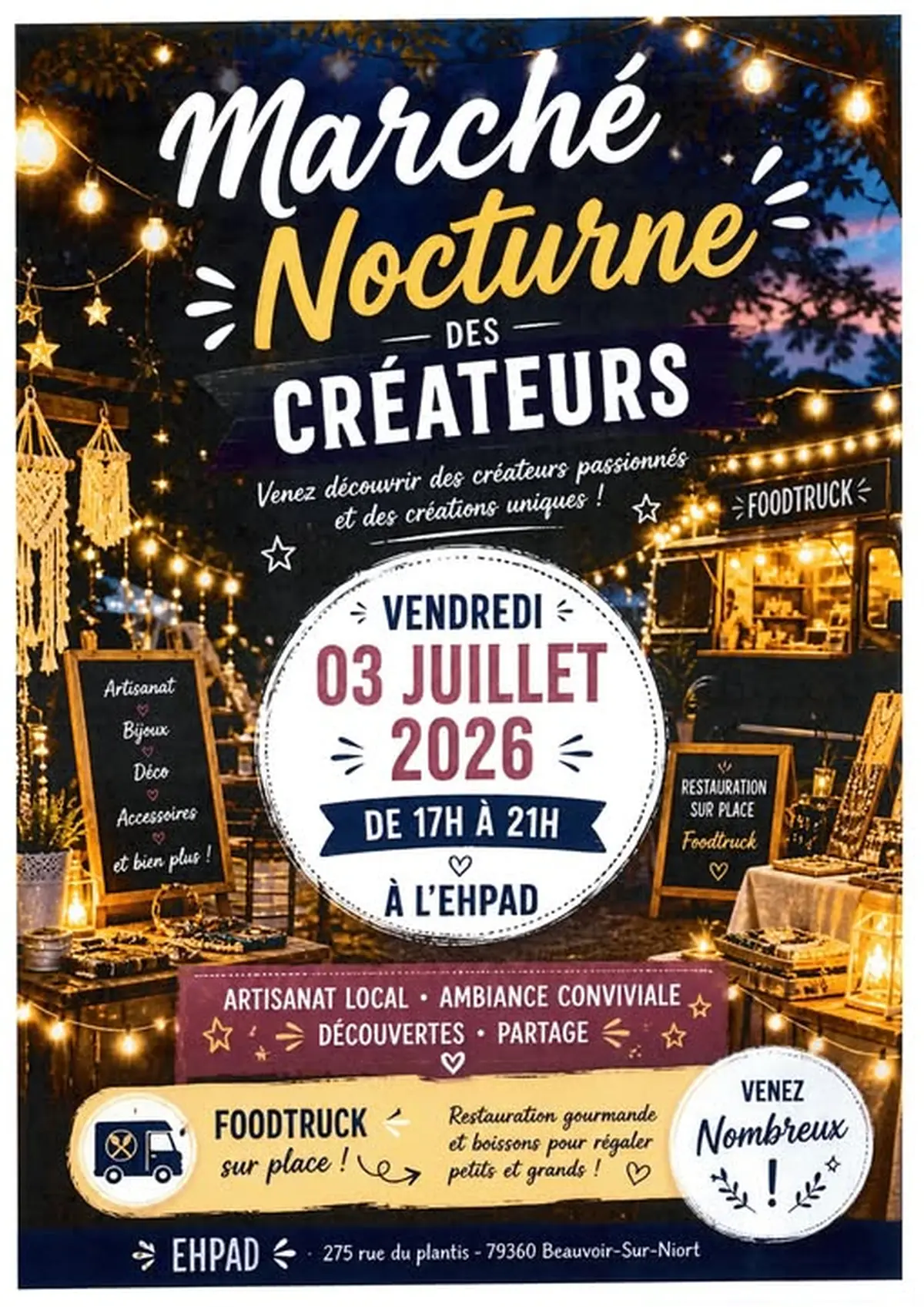 Marché nocturne des créateurs à Beauvoir-sur-Niort