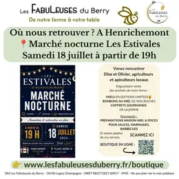 Marché nocturne Les Estivales d'Henrichemont avec Les Fabuleuses du Berry