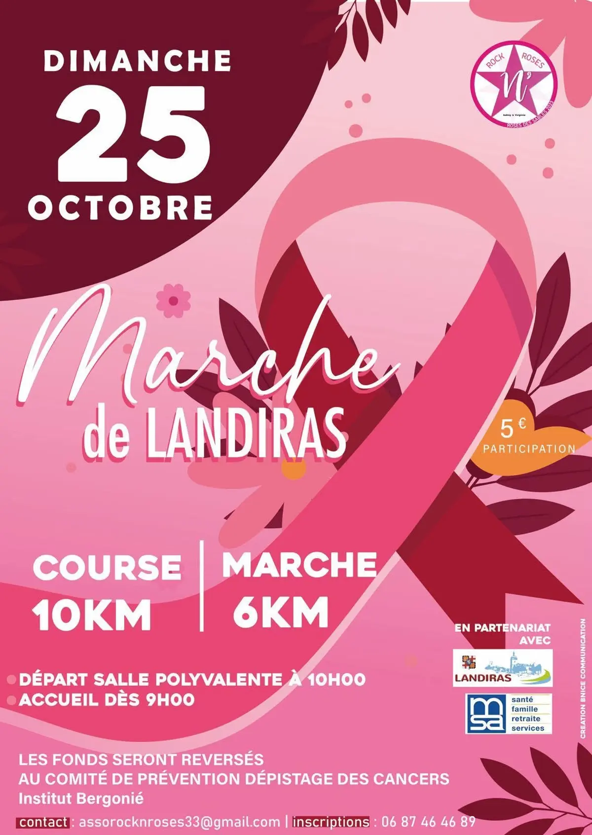Marche Octobre Rose à Landiras