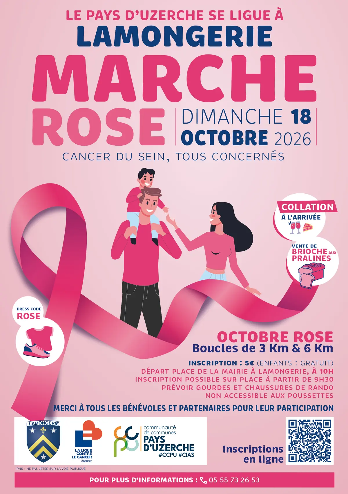 Marche Rose à Lamongerie