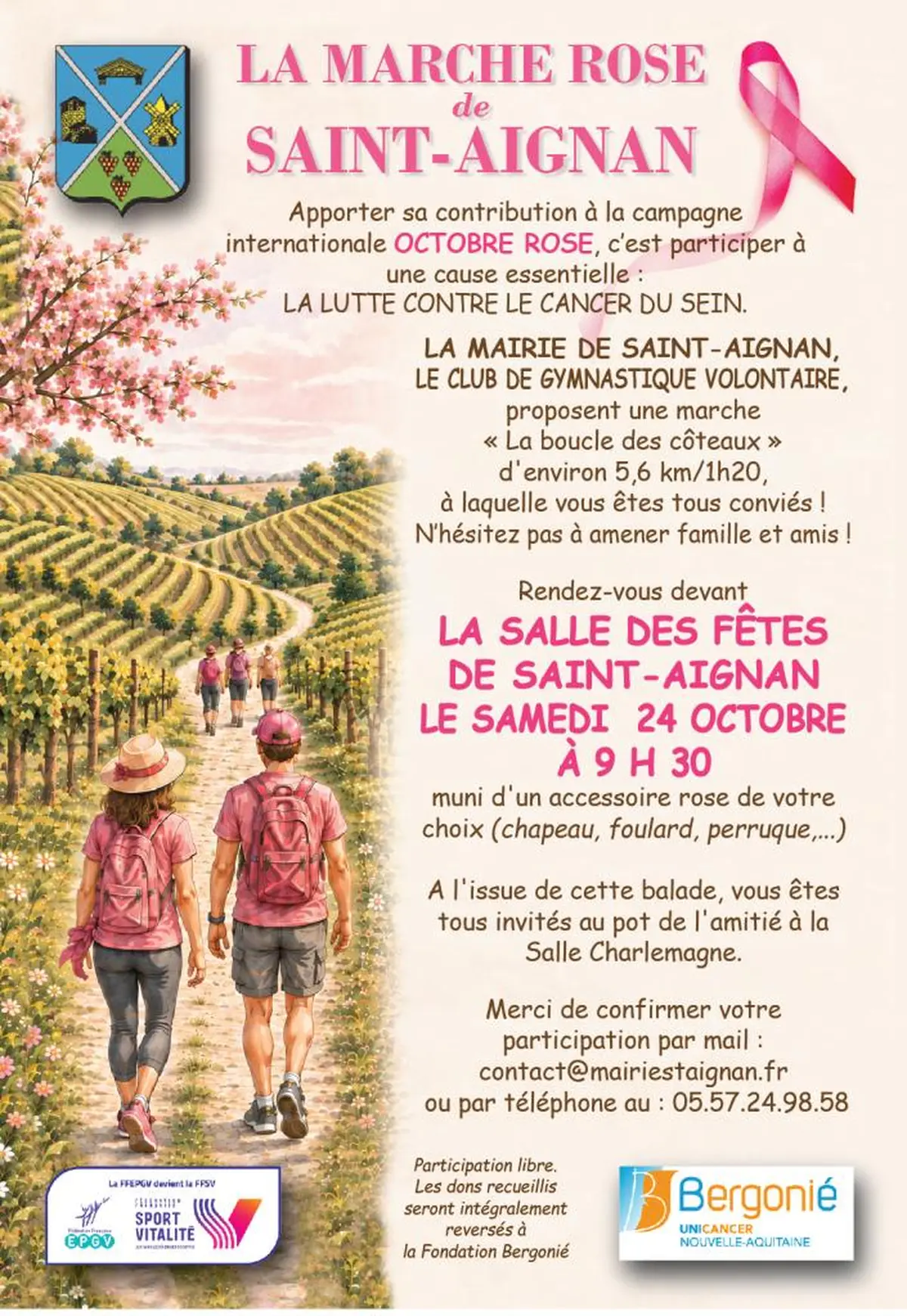 Marche Rose à Saint-Aignan – Randonnée solidaire Octobre Rose 2026