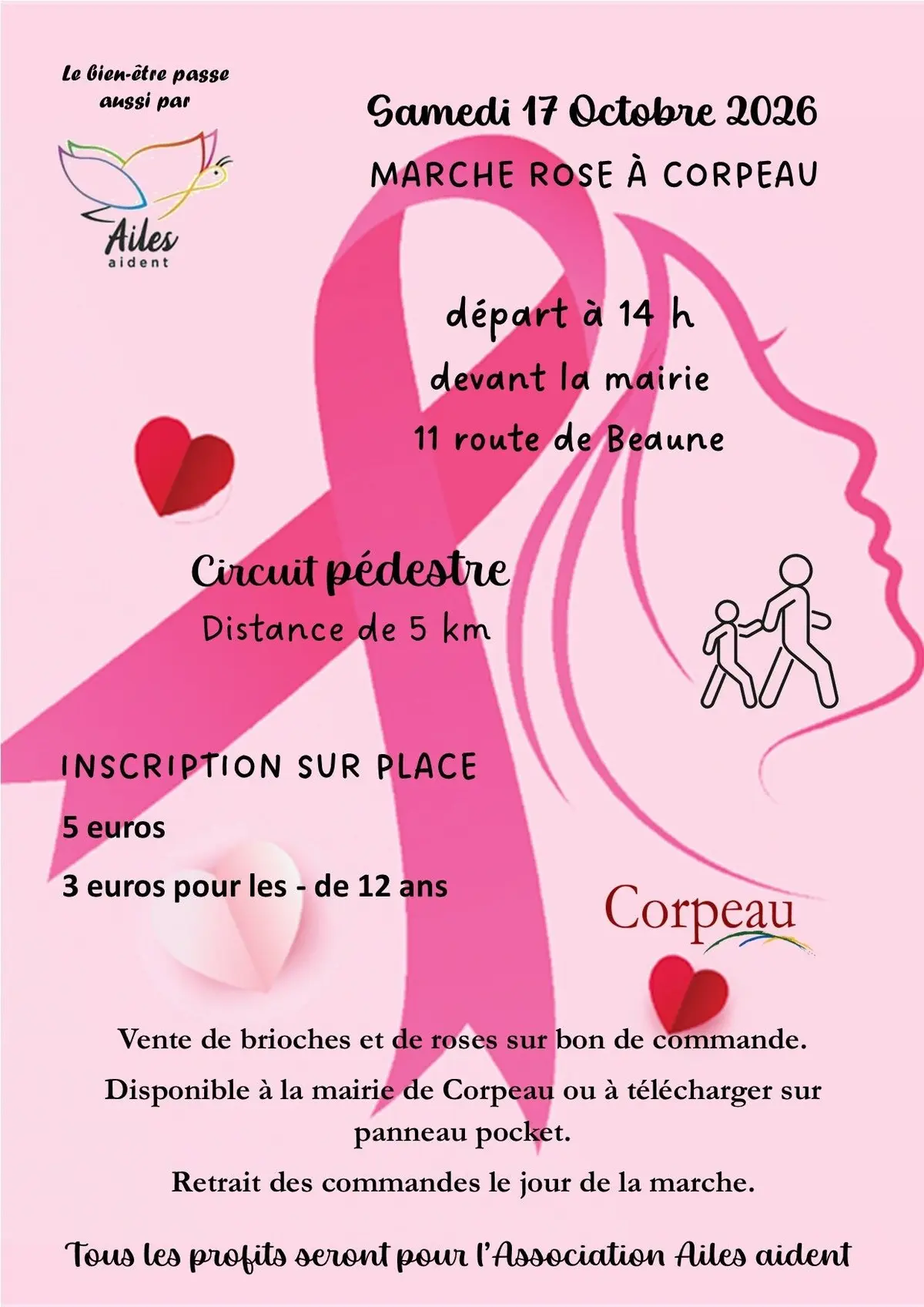 Marche rose et vente de brioches et roses