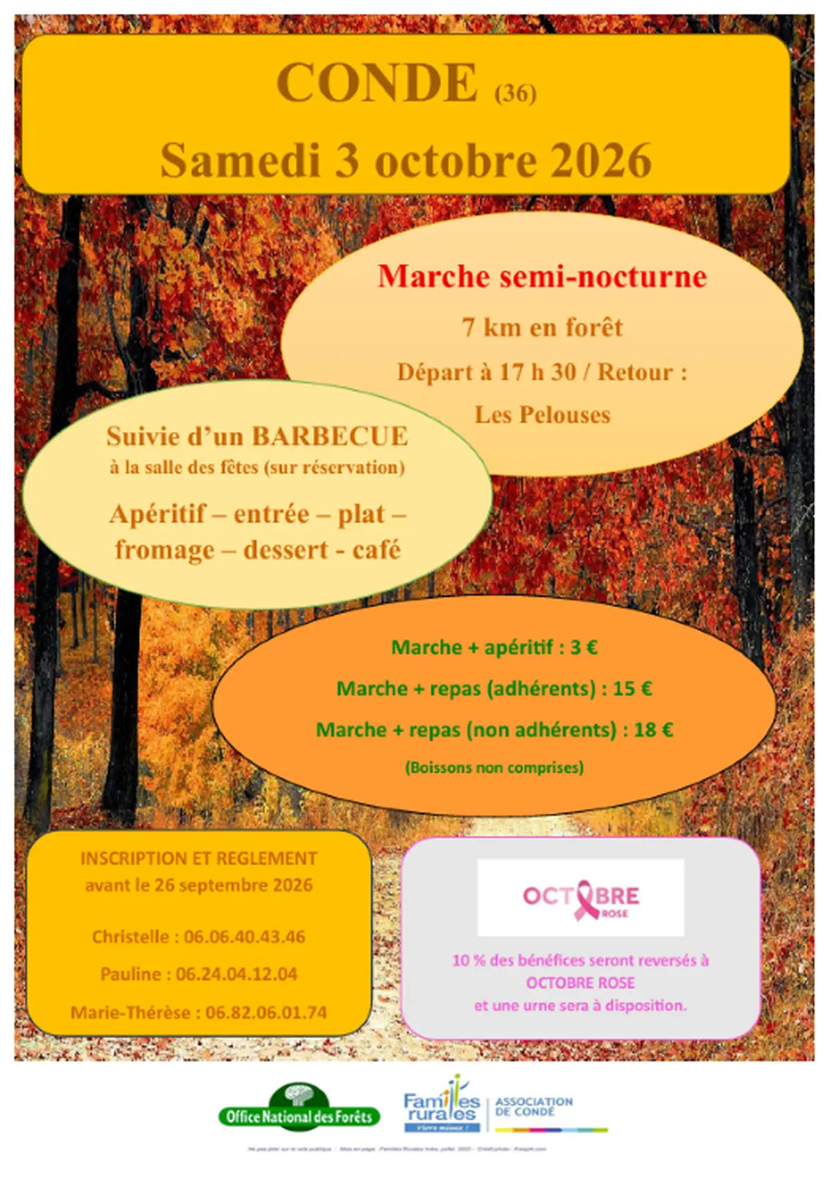 Marche semi-nocturne au profit d'Octobre Rose