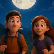 Marche sous la pleine lune