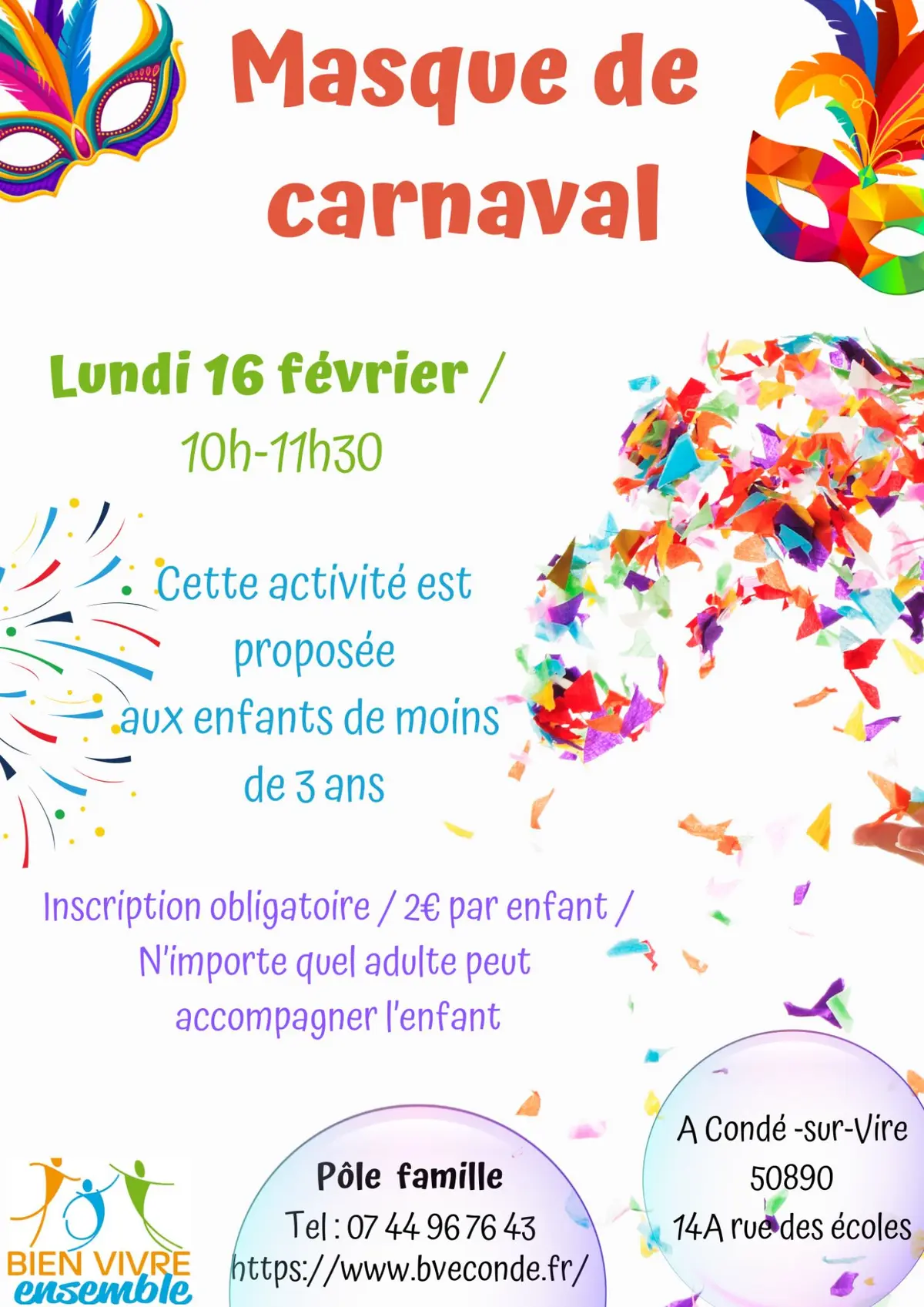 Masque de Carnaval > Vacances d'hiver