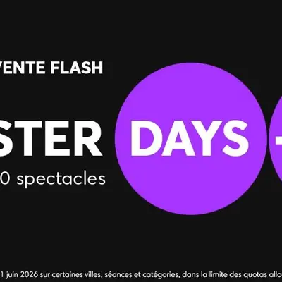 Master Days Ticketmaster 2026 : des billets de spectacles jusqu’à -40%