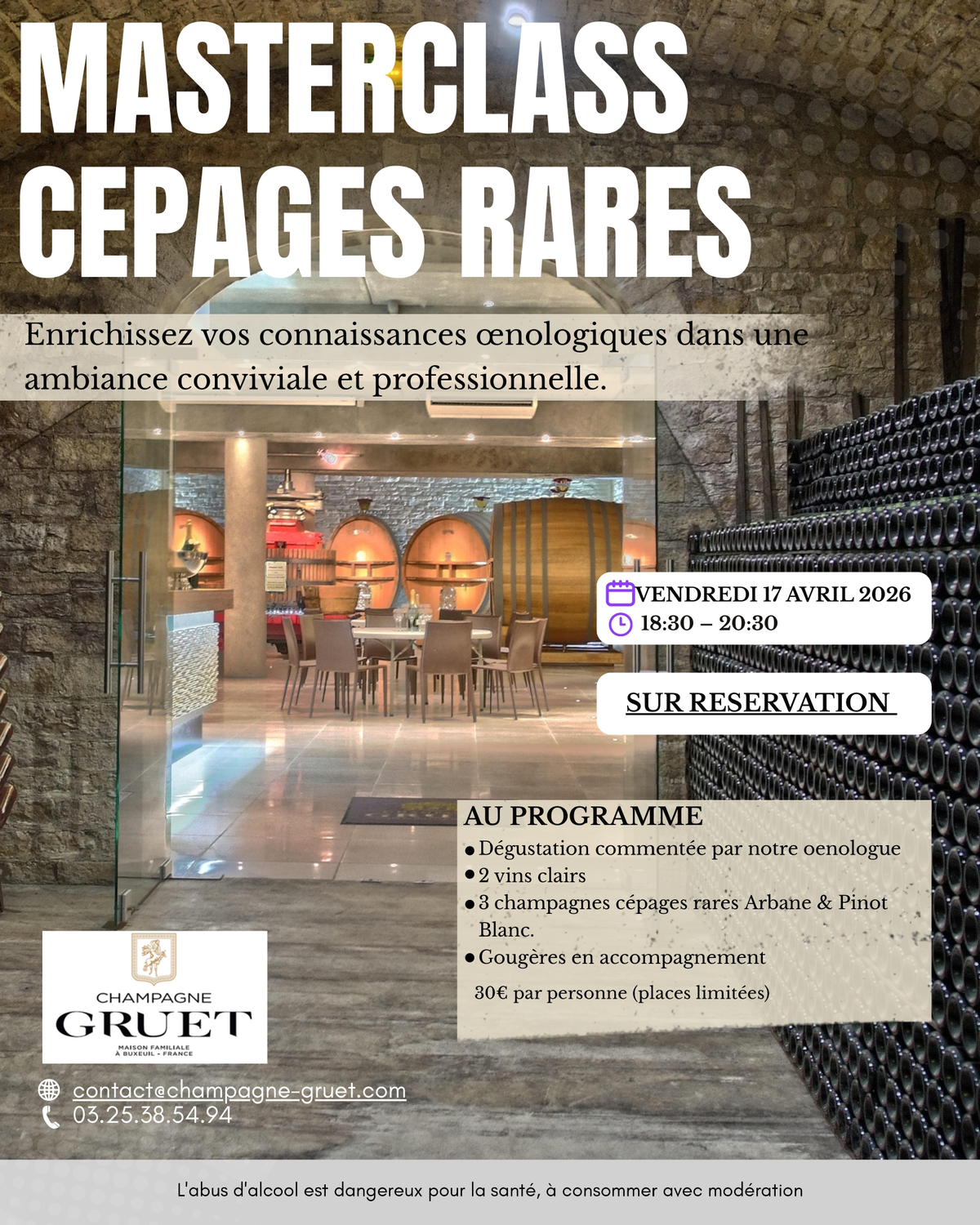 Masterclass cépages rares au Champagne Gruet