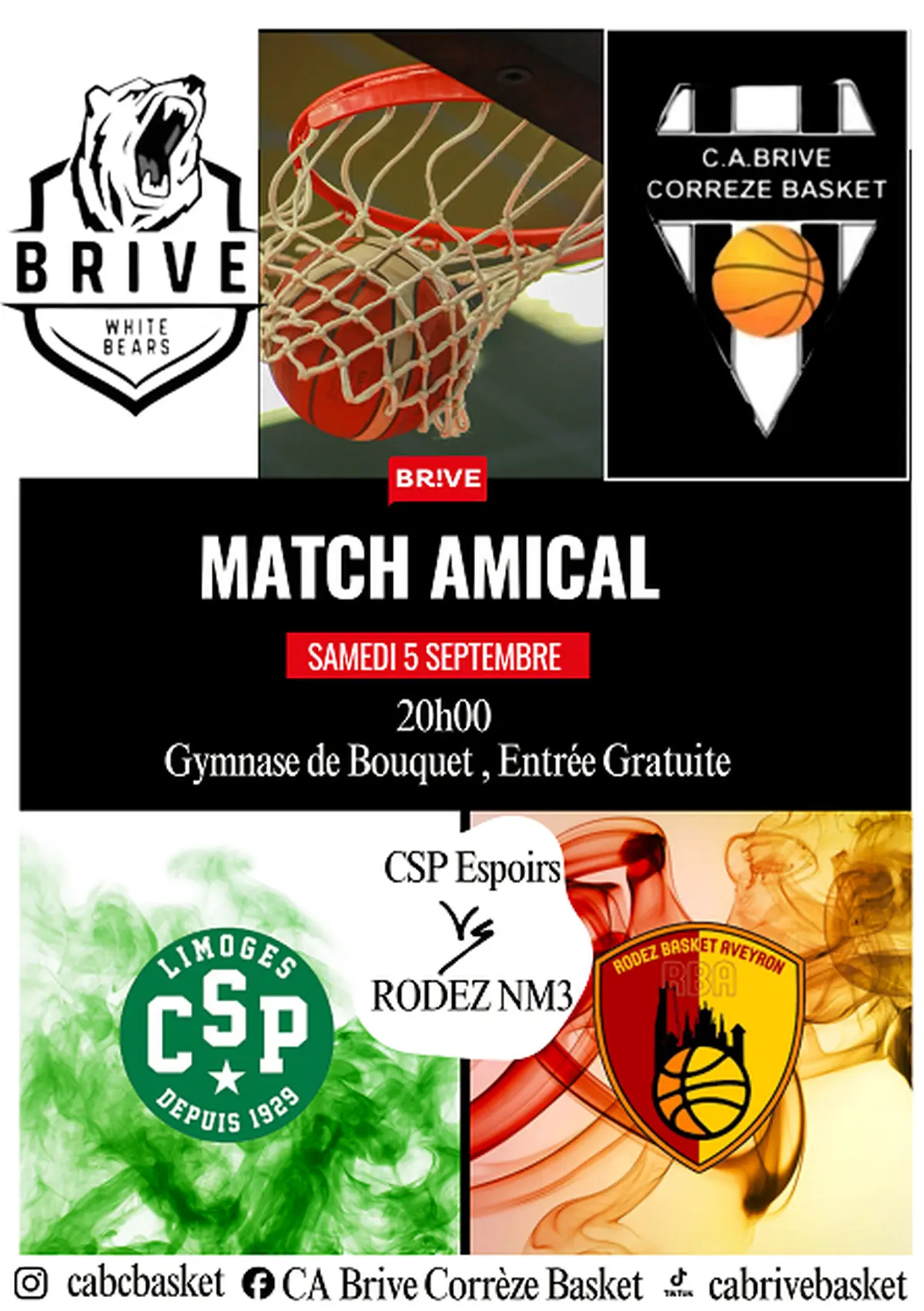 Match amical: CSP Espoirs/ Rodez NM3 (Gymnase de Bouquet)
