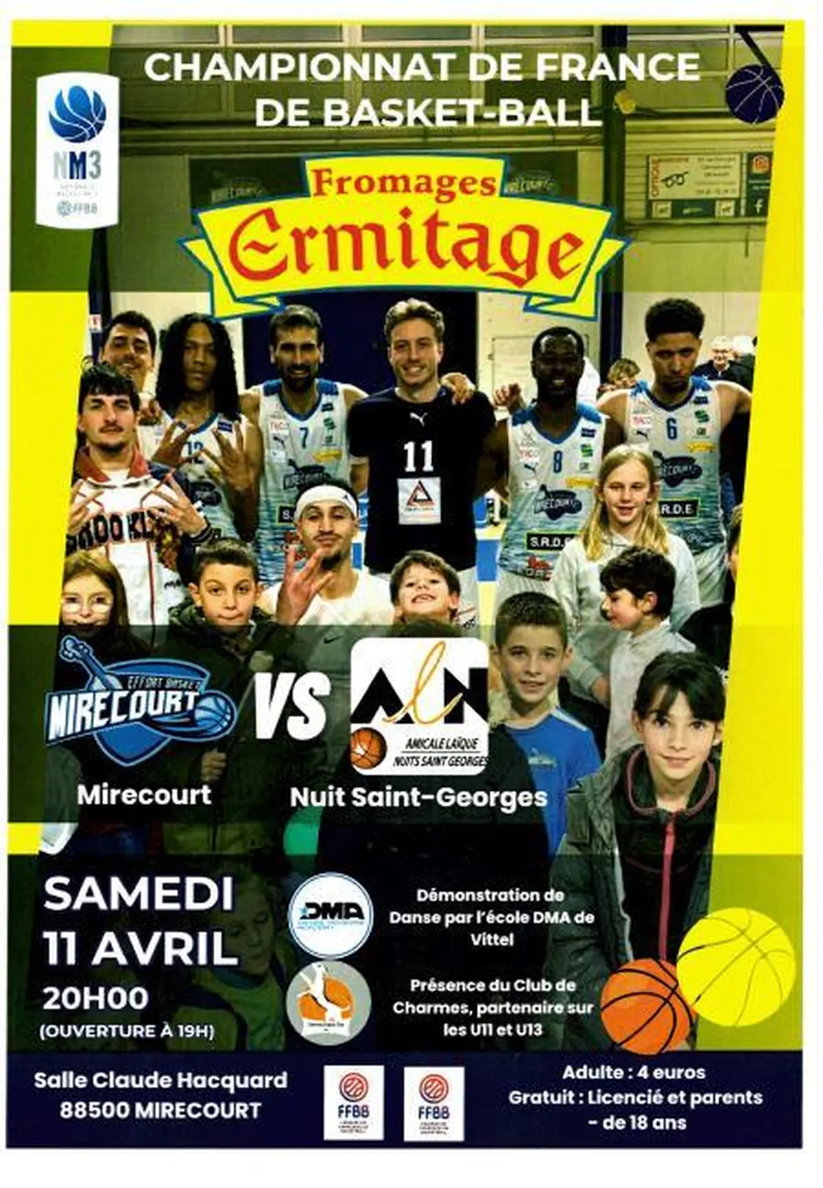 Match de Basket NM3 - Effort Basket Mirecourt contre Amicale Laïque Nuits Saint Georges