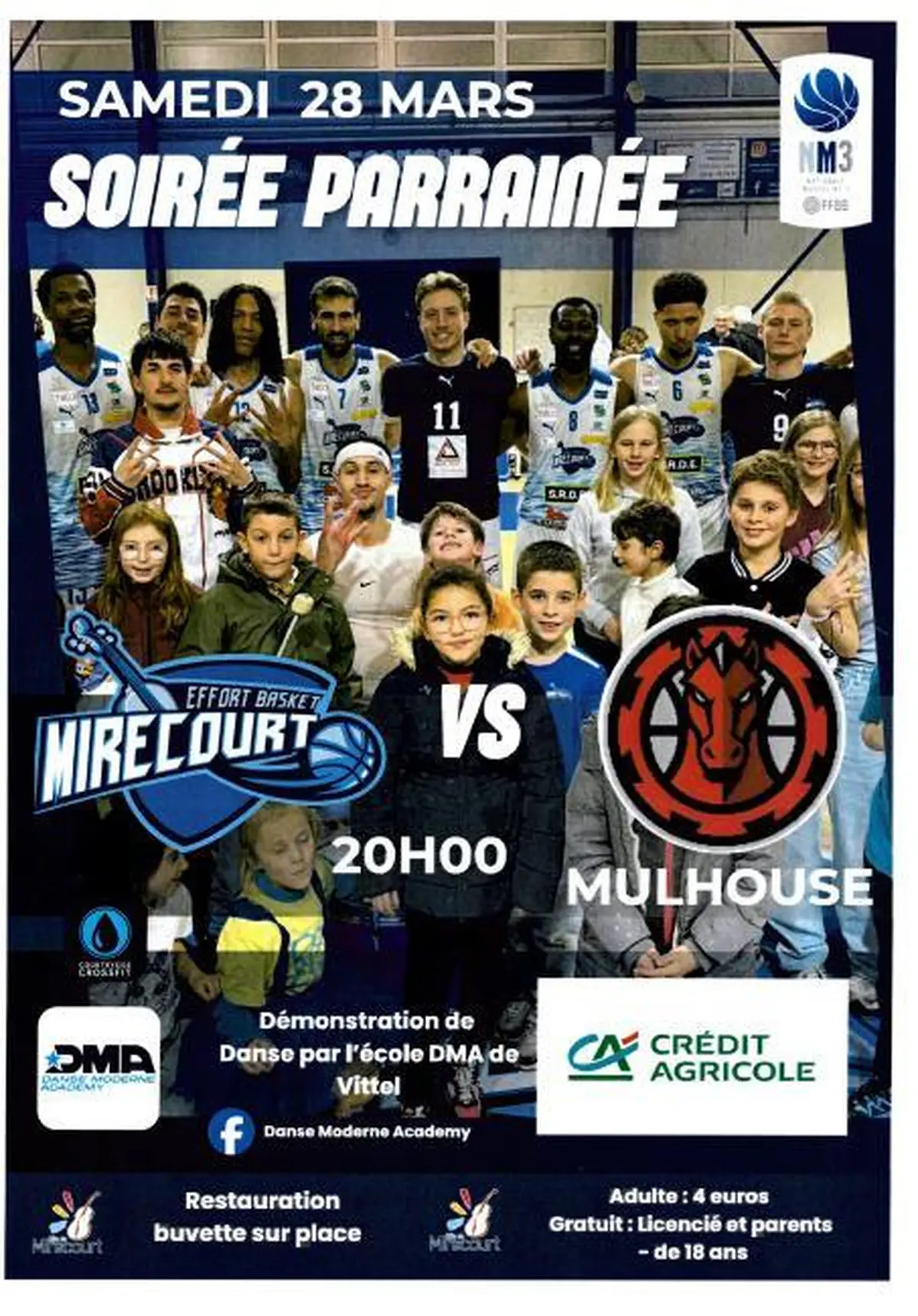 Match de Basket NM3 - Soirée parrainée - Effort Basket Mirecourt contre Mulhouse