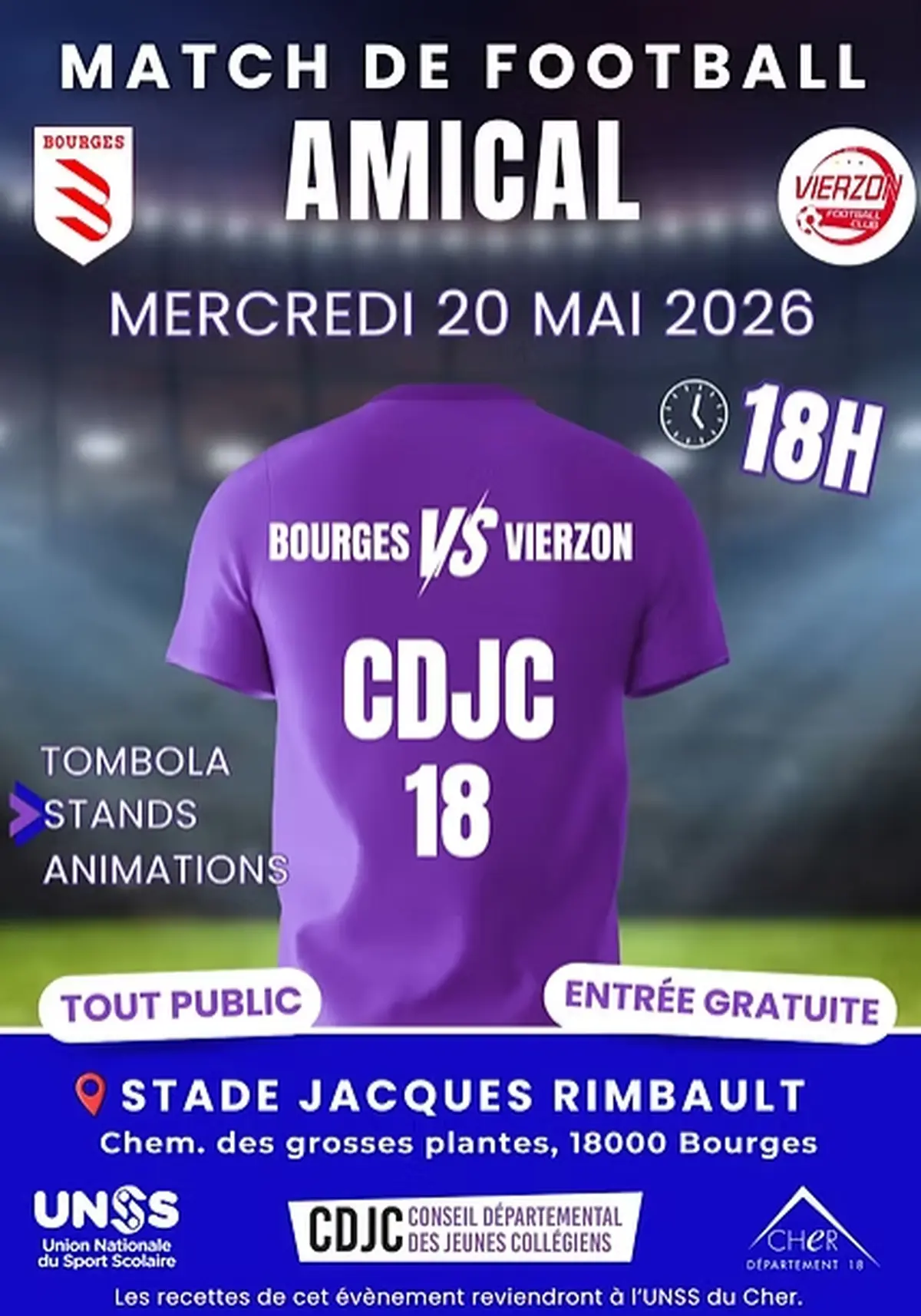 Match de Football Amical organisé par le CDJC18